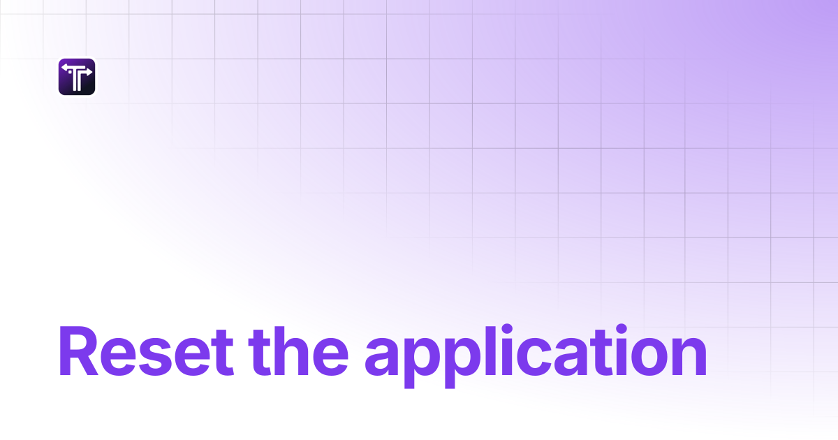 Reset the application | Hedera Transaction Tool V2